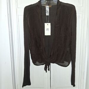 Maiora Brown Women's Dressy Crop Top